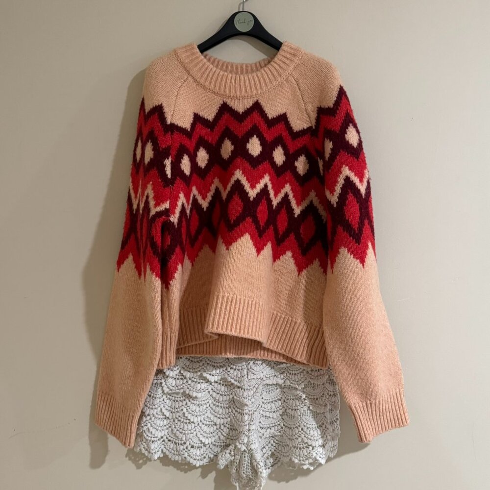 [Joie] Chunky Wool Colorful Sweater Size S